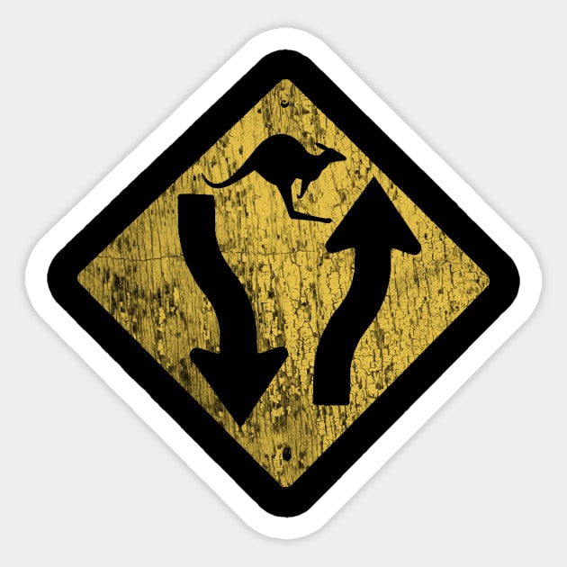 Funny Kangaroo Traffic Sign Sticker by ddtk